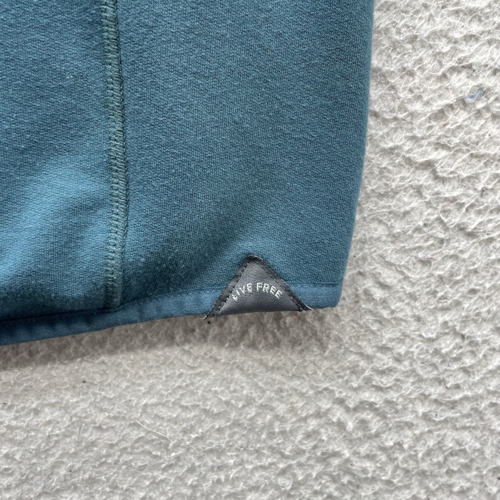 Free Fly Hoodie Mens Small S Bamboo Thermal Fleece Full Zip Pocket Teal Blue - Picture 7 of 12